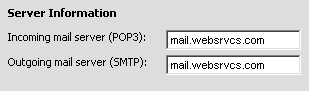 Outlook 2007 Server Information